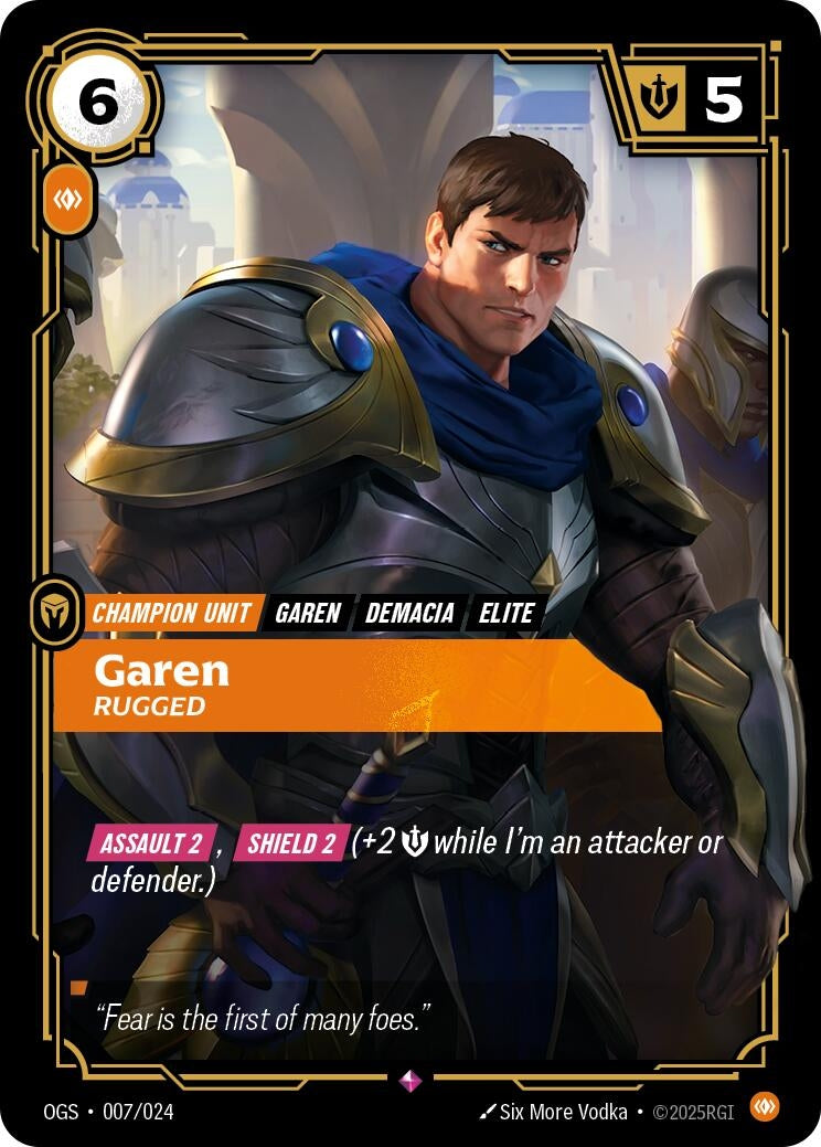 Image for Garen, Rugged (007/024) (Origins: Proving Grounds) (OGS) - Riftbound: League of Legends Trading Card Game