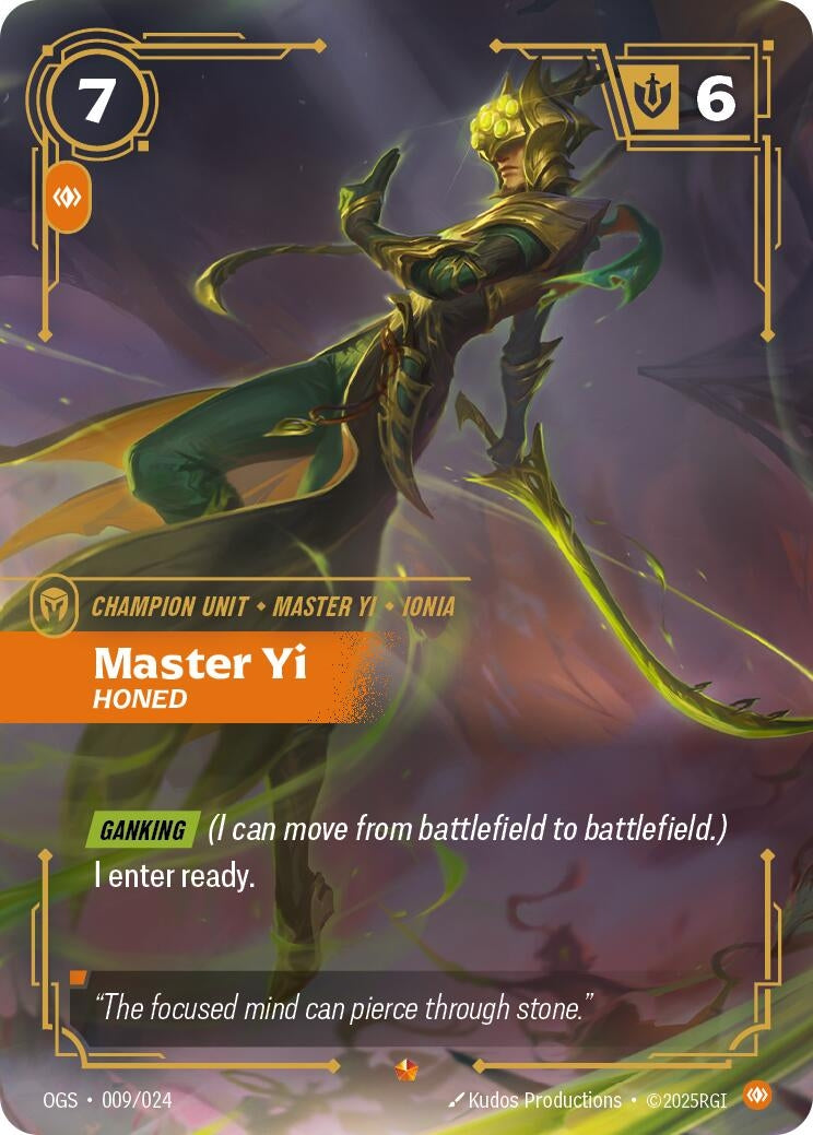 Image for Master Yi, Honed (009/024) (Origins: Proving Grounds) (OGS) - Riftbound: League of Legends Trading Card Game