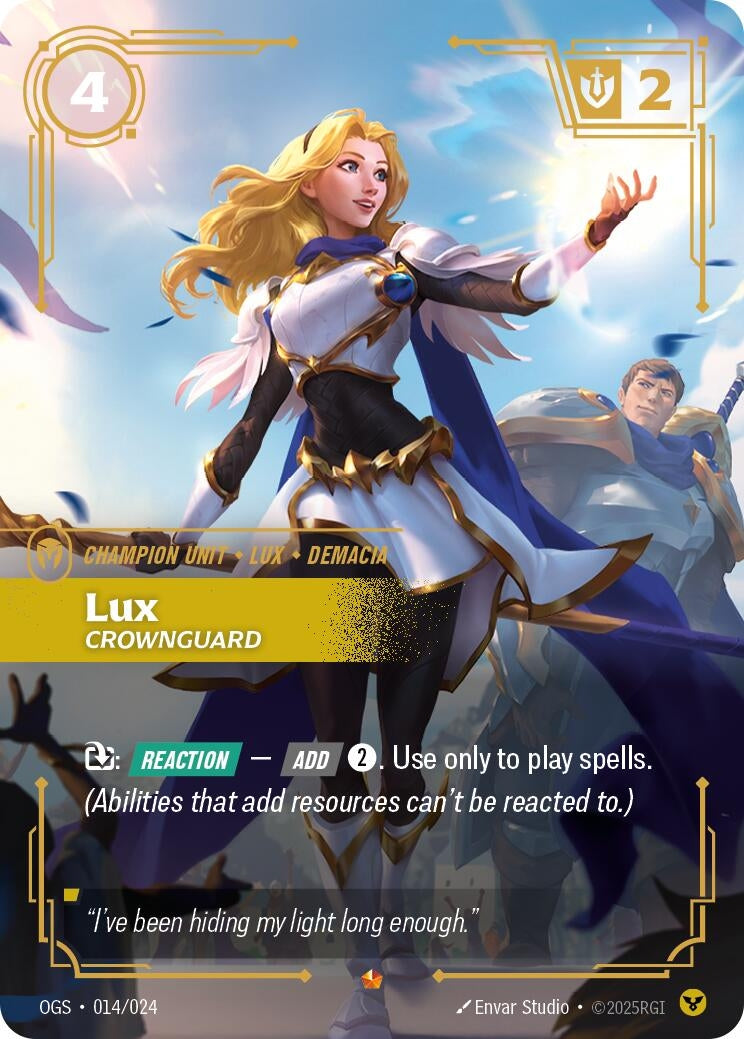 Image for Lux, Crownguard (014/024) (Origins: Proving Grounds) (OGS) - Riftbound: League of Legends Trading Card Game
