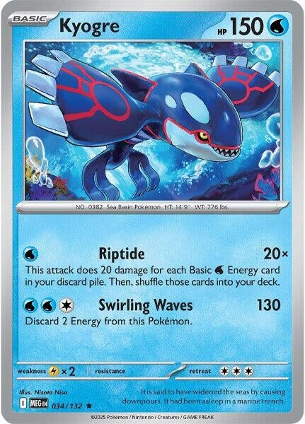 Image for Kyogre (034/132) (ME01: Mega Evolution) - Pokemon