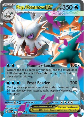 Mega Abomasnow ex (036/132) (ME01: Mega Evolution) (MEG) Pokemon
