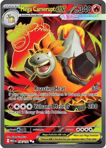 Mega Camerupt ex (156/132) (ME01: Mega Evolution) (MEG) Pokemon