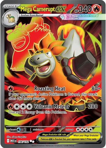Mega Camerupt ex (156/132) (ME01: Mega Evolution) (MEG) Pokemon