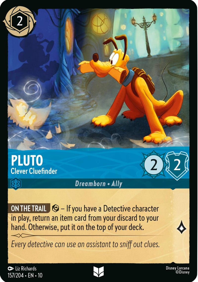 Image for Pluto - Clever Cluefinder (157/204) (Whispers in the Well) (10) - Disney Lorcana