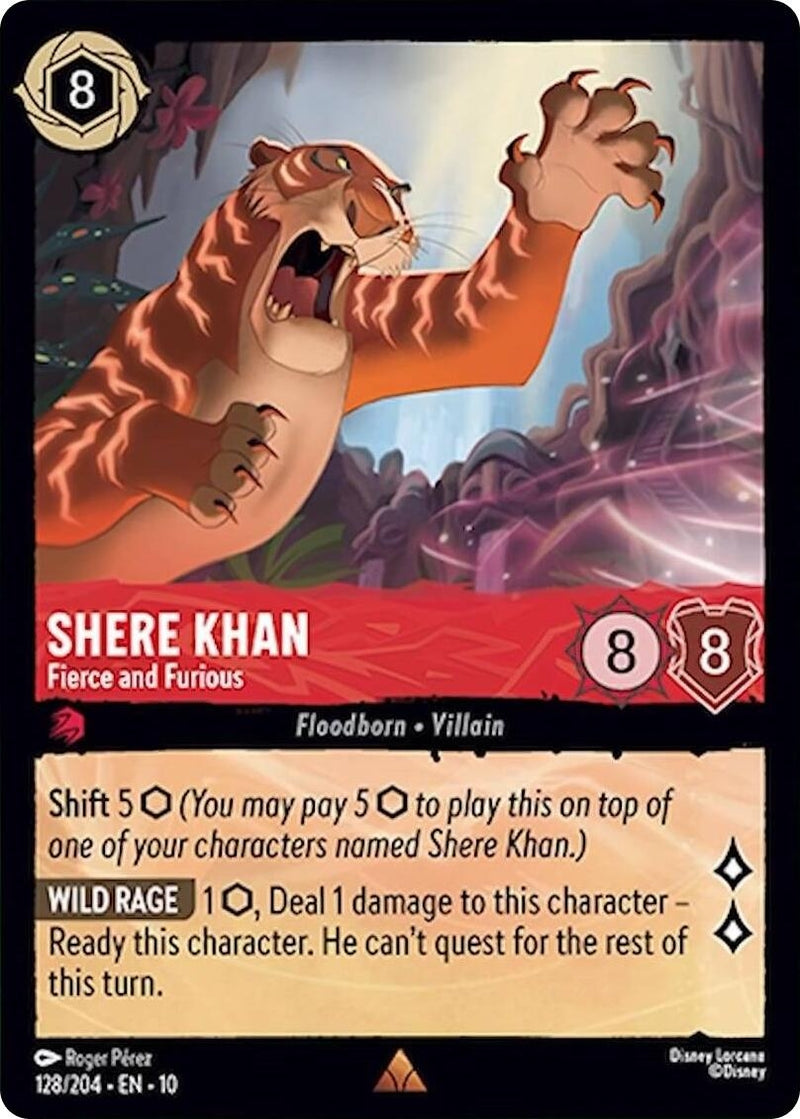 Image for Shere Khan - Fierce and Furious (128/204) (Whispers in the Well) (10) - Disney Lorcana