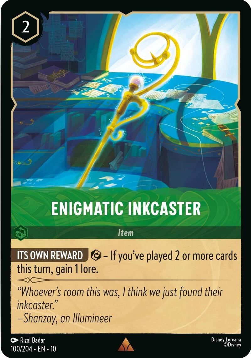 Image for Enigmatic Inkcaster (100/204) (Whispers in the Well) (10) - Disney Lorcana