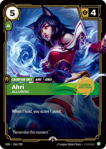 Image for Ahri, Alluring (Launch Exclusive) (066/298) (Riftbound Promotional Cards) (PR) - Riftbound: League of Legends Trading Card Game