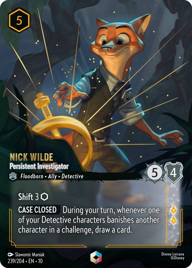 Image for Nick Wilde - Persistent Investigator (Enchanted) (239/204) (Whispers in the Well) (10) - Disney Lorcana
