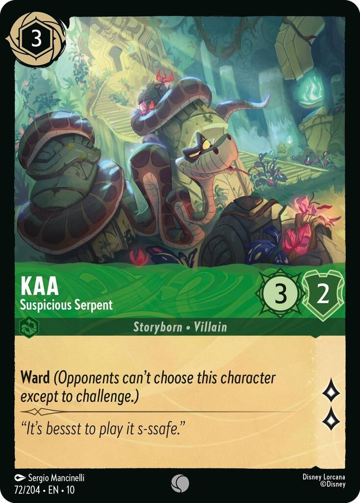 Image for Kaa - Suspicious Serpent (72/204) (Whispers in the Well) (10) - Disney Lorcana