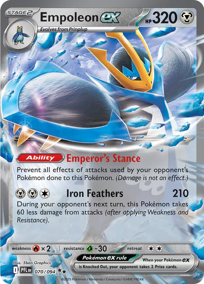 Empoleon ex (070/094) (ME02: Phantasmal Flames) (PFL) Pokemon