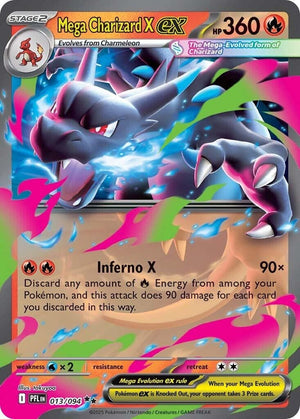 Mega Charizard X ex (013/094) (ME02: Phantasmal Flames) (PFL) Pokemon