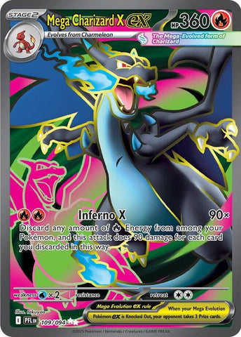 Mega Charizard X ex (109/094) (ME02: Phantasmal Flames) Pokemon