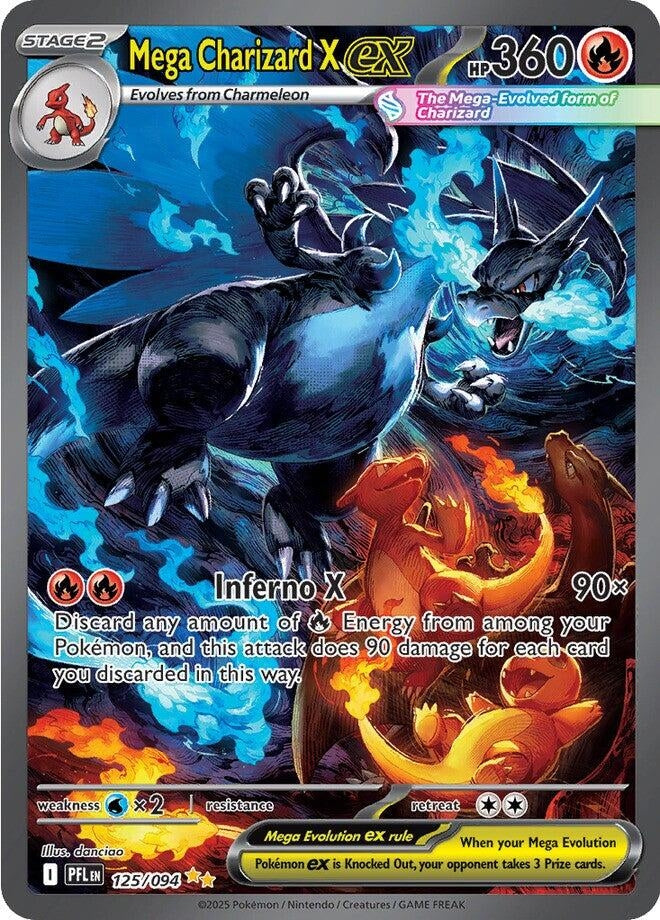 Mega Charizard X ex (125/094) (ME02: Phantasmal Flames) Pokemon