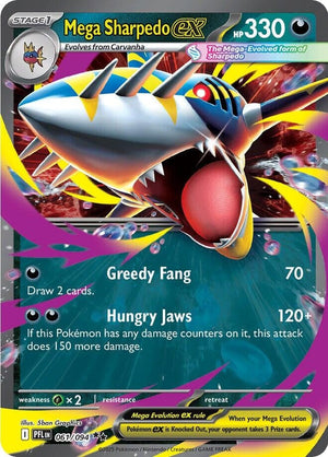 Mega Sharpedo ex (061/094) (ME02: Phantasmal Flames) (PFL) Pokemon