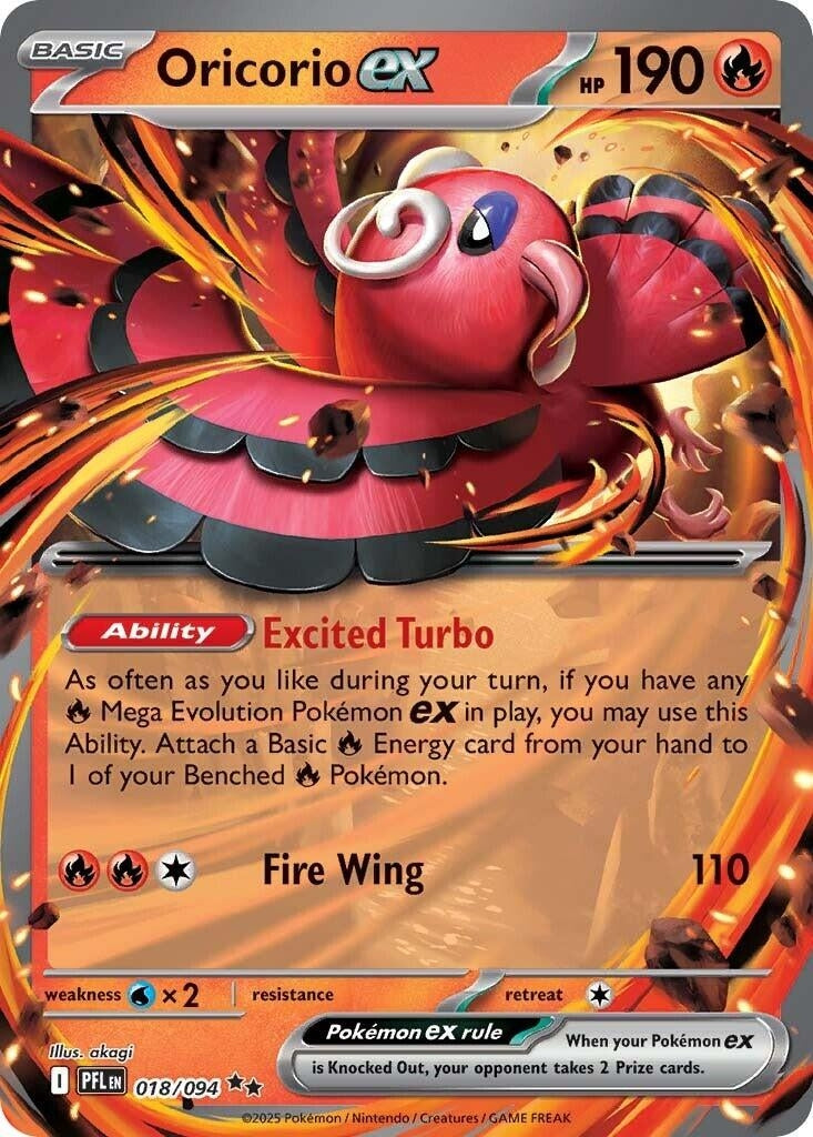 Oricorio ex (018/094) (ME02: Phantasmal Flames) (PFL) Pokemon