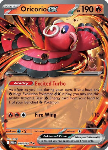 Oricorio ex (018/094) (ME02: Phantasmal Flames) (PFL) Pokemon
