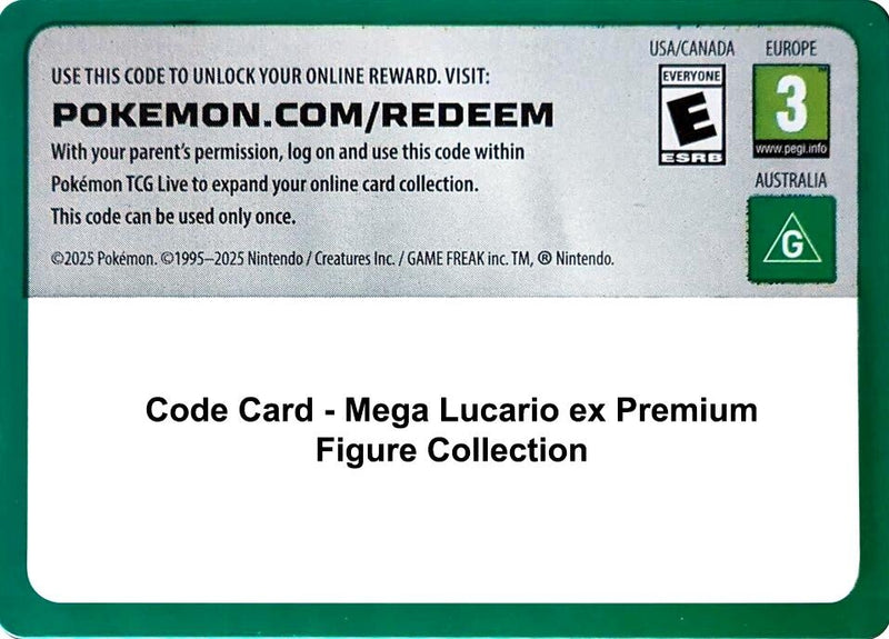 Image for Code Card - Mega Lucario ex Premium Figure Collection (Miscellaneous Cards & Products) (MCAP) - Pokemon