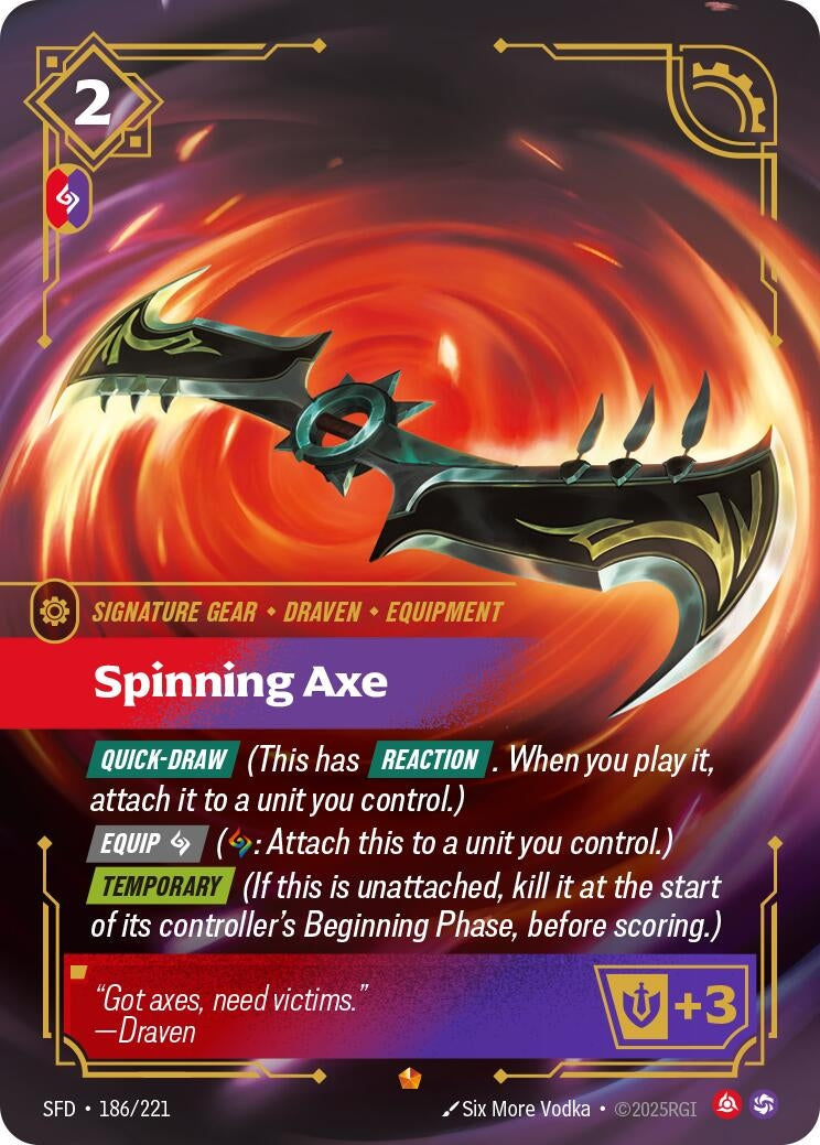 Image for Spinning Axe (186/221) (Spiritforged) (SFD) - Riftbound: League of Legends Trading Card Game