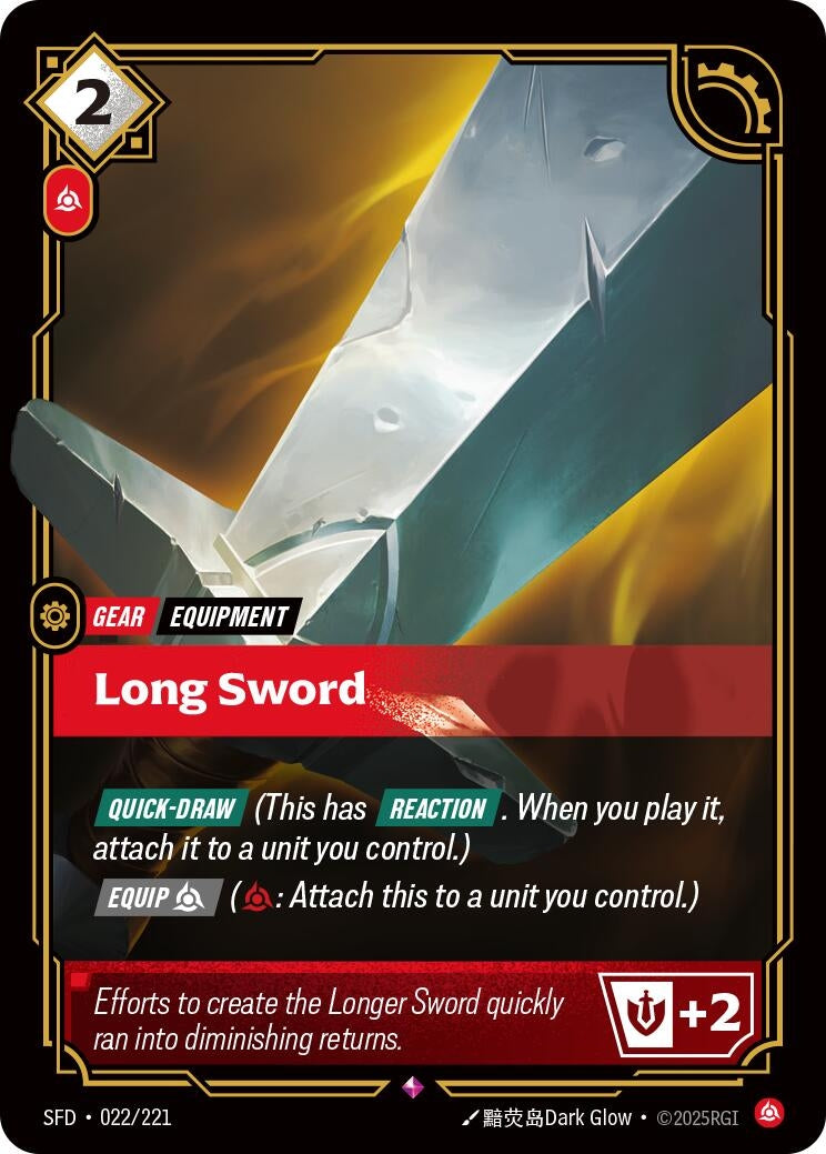 Image for Long Sword (022/221) (Spiritforged) (SFD) - Riftbound: League of Legends Trading Card Game