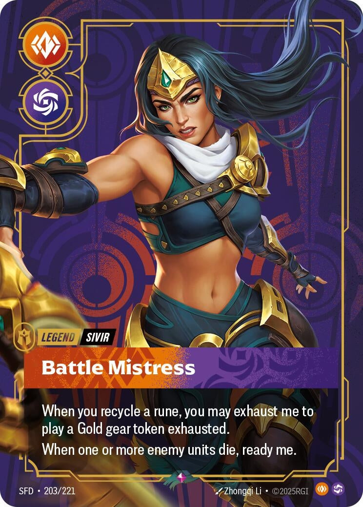 Image for Sivir, Battle Mistress (203/221) (Spiritforged) (SFD) - Riftbound: League of Legends Trading Card Game