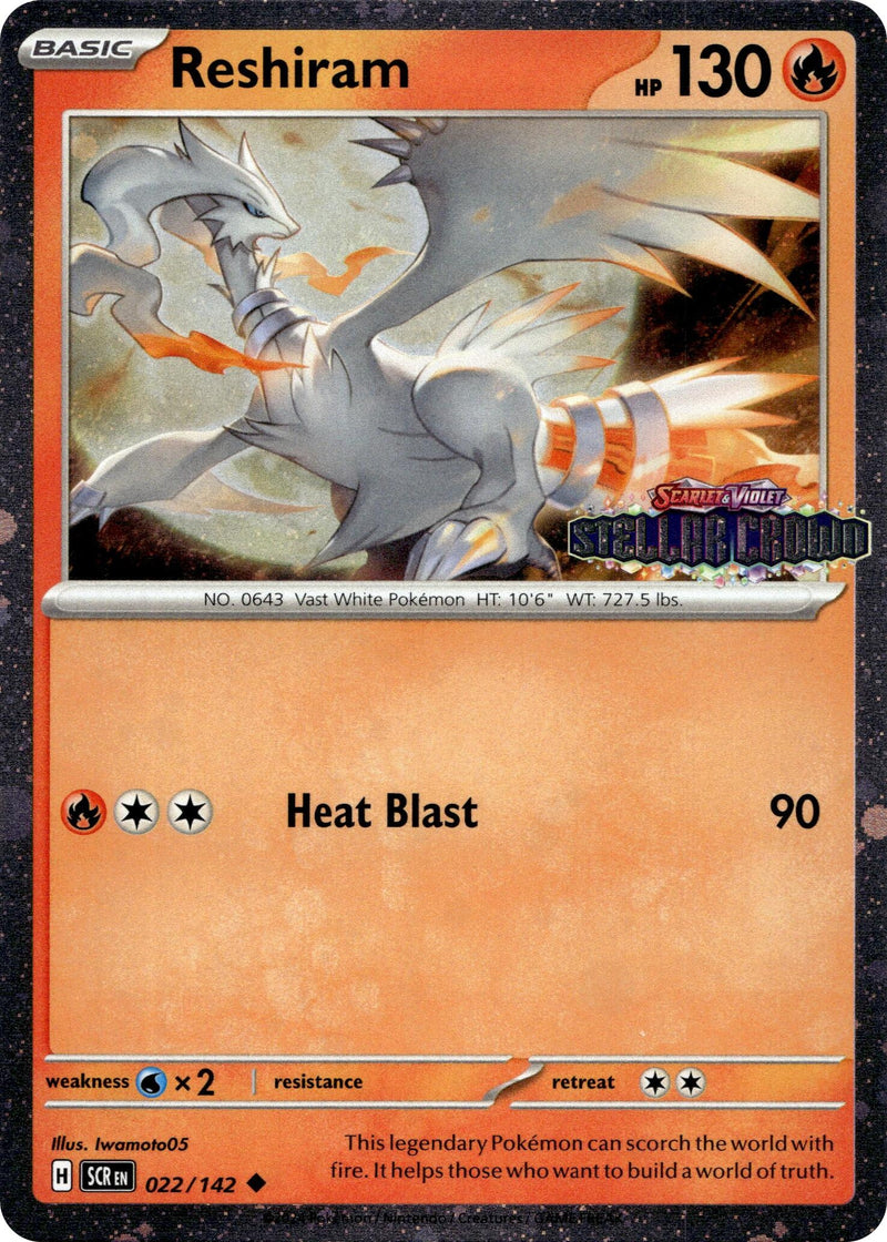 Image for Reshiram (Stellar Crown Stamped) (022/142) (Miscellaneous Cards & Products) (MCAP) - Pokemon