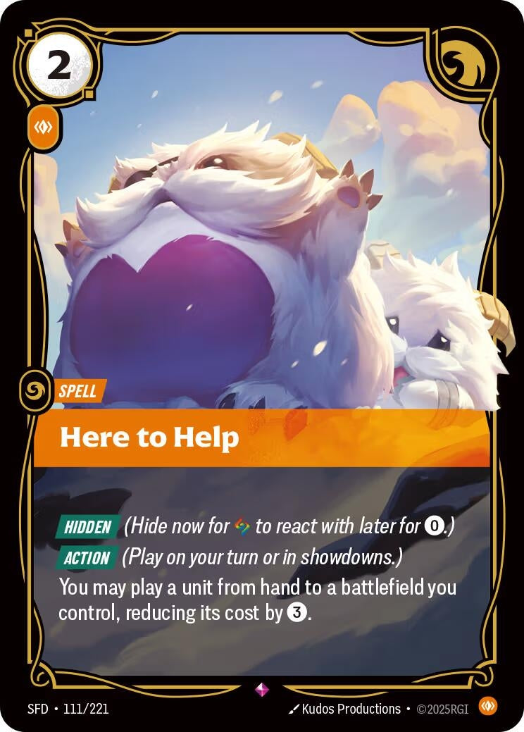 Image for Here to Help (111/221) (Spiritforged) (SFD) - Riftbound: League of Legends Trading Card Game