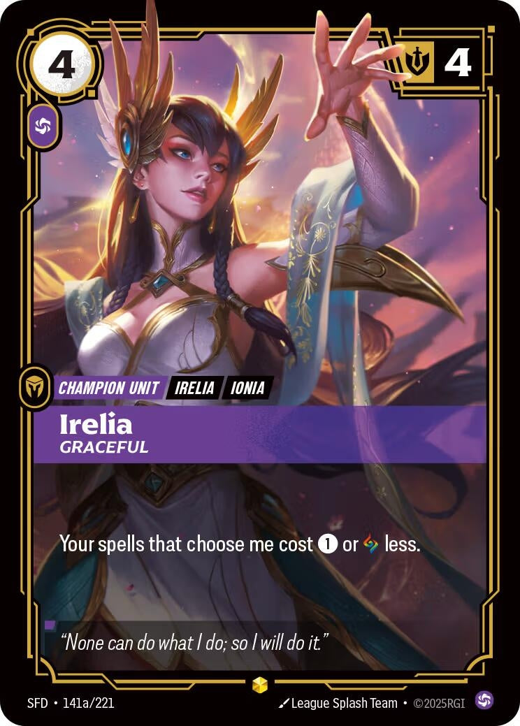 Image for Irelia, Graceful (Alternate Art) (141a/221) (Spiritforged) (SFD) - Riftbound: League of Legends Trading Card Game