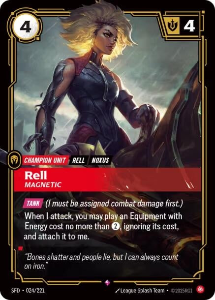 Image for Rell, Magnetic (024/221) (Spiritforged) (SFD) - Riftbound: League of Legends Trading Card Game