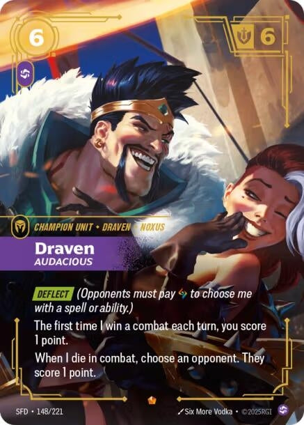 Image for Draven, Audacious (148/221) (Spiritforged) (SFD) - Riftbound: League of Legends Trading Card Game
