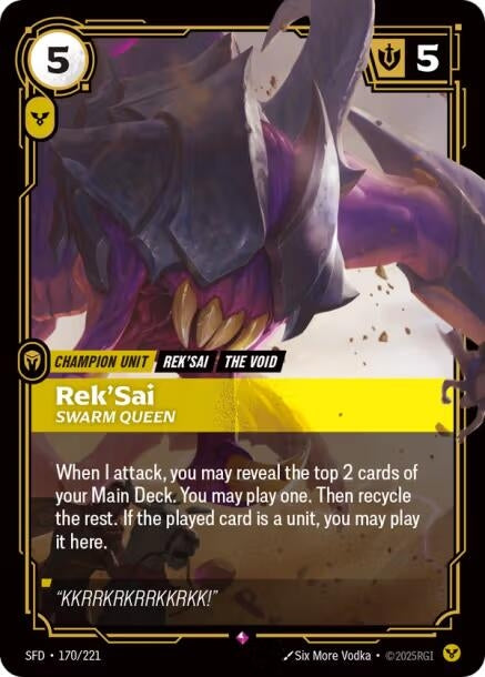 Image for Rek'Sai, Swarm Queen (170/221) (Spiritforged) (SFD) - Riftbound: League of Legends Trading Card Game