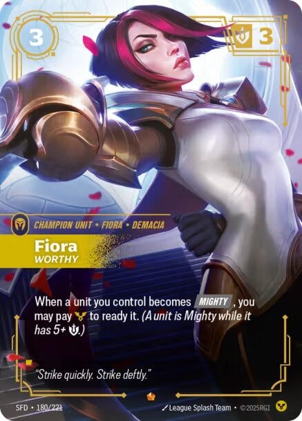 Image for Fiora, Worthy (180/221) (Spiritforged) (SFD) - Riftbound: League of Legends Trading Card Game