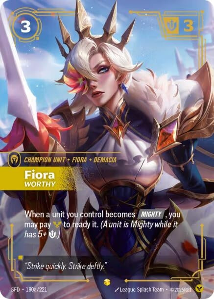 Image for Fiora, Worthy (Alternate Art) (180a/221) (Spiritforged) (SFD) - Riftbound: League of Legends Trading Card Game