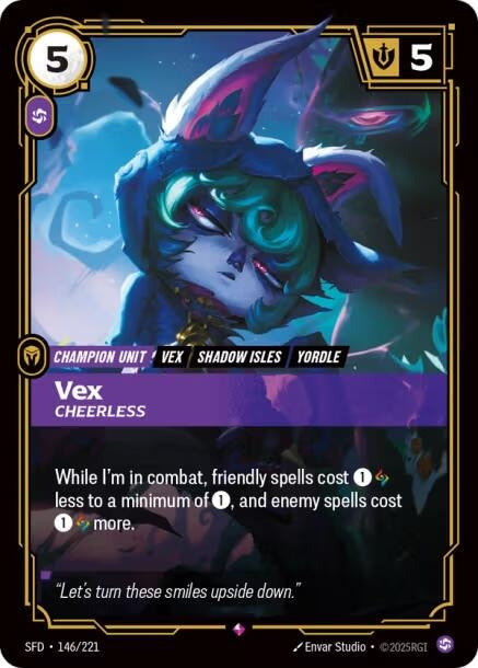 Image for Vex, Cheerless (146/221) (Spiritforged) (SFD) - Riftbound: League of Legends Trading Card Game