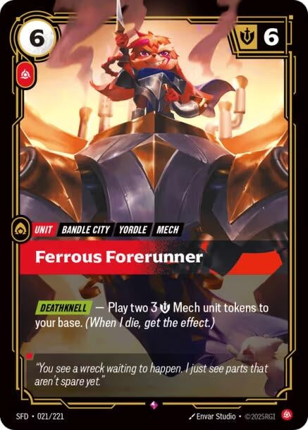 Image for Ferrous Forerunner (021/221) (Spiritforged) (SFD) - Riftbound: League of Legends Trading Card Game
