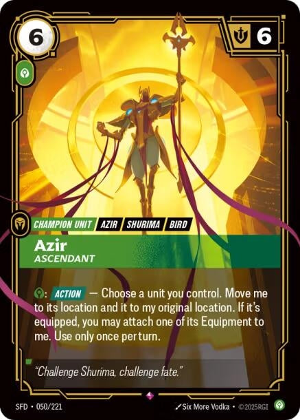 Image for Azir, Ascendant (050/221) (Spiritforged) (SFD) - Riftbound: League of Legends Trading Card Game