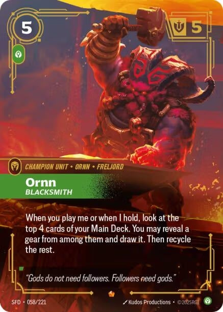 Image for Ornn, Blacksmith (058/221) (Spiritforged) (SFD) - Riftbound: League of Legends Trading Card Game