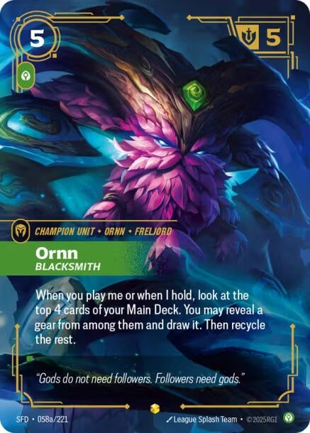 Image for Ornn, Blacksmith (Alternate Art) (058a/221) (Spiritforged) (SFD) - Riftbound: League of Legends Trading Card Game
