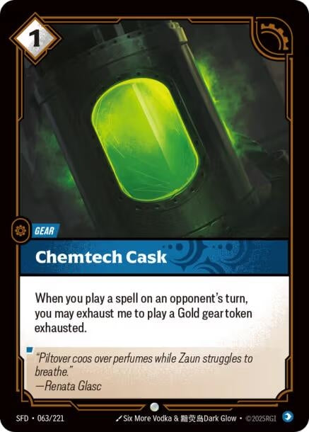 Image for Chemtech Cask (063/221) (Spiritforged) (SFD) - Riftbound: League of Legends Trading Card Game
