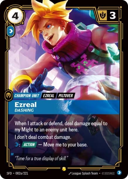 Image for Ezreal, Dashing (Alternate Art) (082a/221) (Spiritforged) (SFD) - Riftbound: League of Legends Trading Card Game