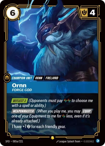 Image for Ornn, Forge God (Alternate Art) (085a/221) (Spiritforged) (SFD) - Riftbound: League of Legends Trading Card Game