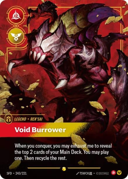 Image for Rek'sai, Void Burrower (Overnumbered) (243/221) (Spiritforged) (SFD) - Riftbound: League of Legends Trading Card Game