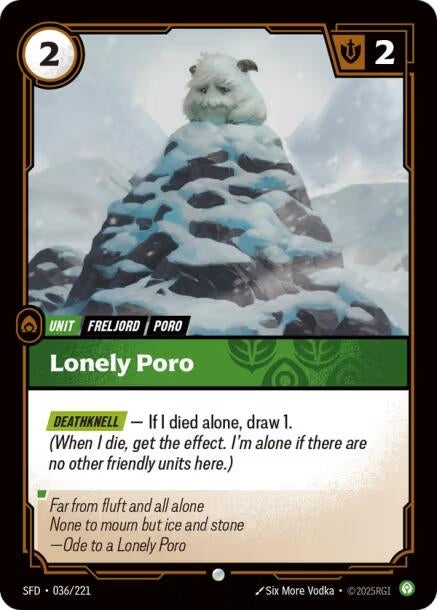 Image for Lonely Poro (036/221) (Spiritforged) (SFD) - Riftbound: League of Legends Trading Card Game
