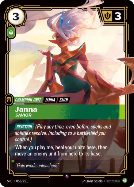 Image for Janna, Savior (053/221) (Spiritforged) (SFD) - Riftbound: League of Legends Trading Card Game