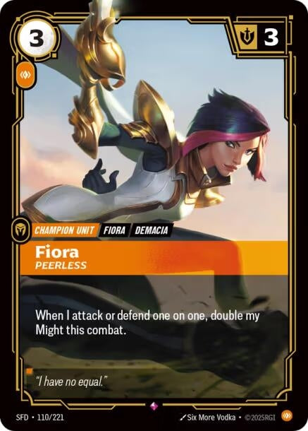 Image for Fiora, Peerless (110/221) (Spiritforged) (SFD) - Riftbound: League of Legends Trading Card Game