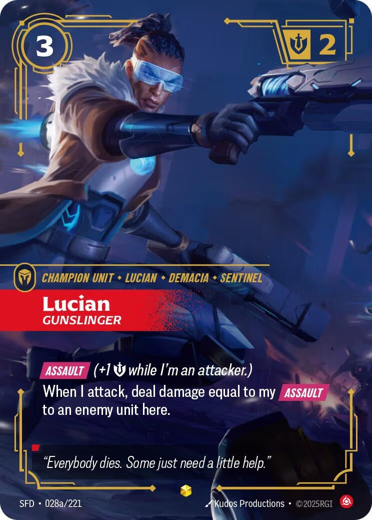 Image for Lucian, Gunslinger (Alternate Art) (028a/221) (Spiritforged) (SFD) - Riftbound: League of Legends Trading Card Game