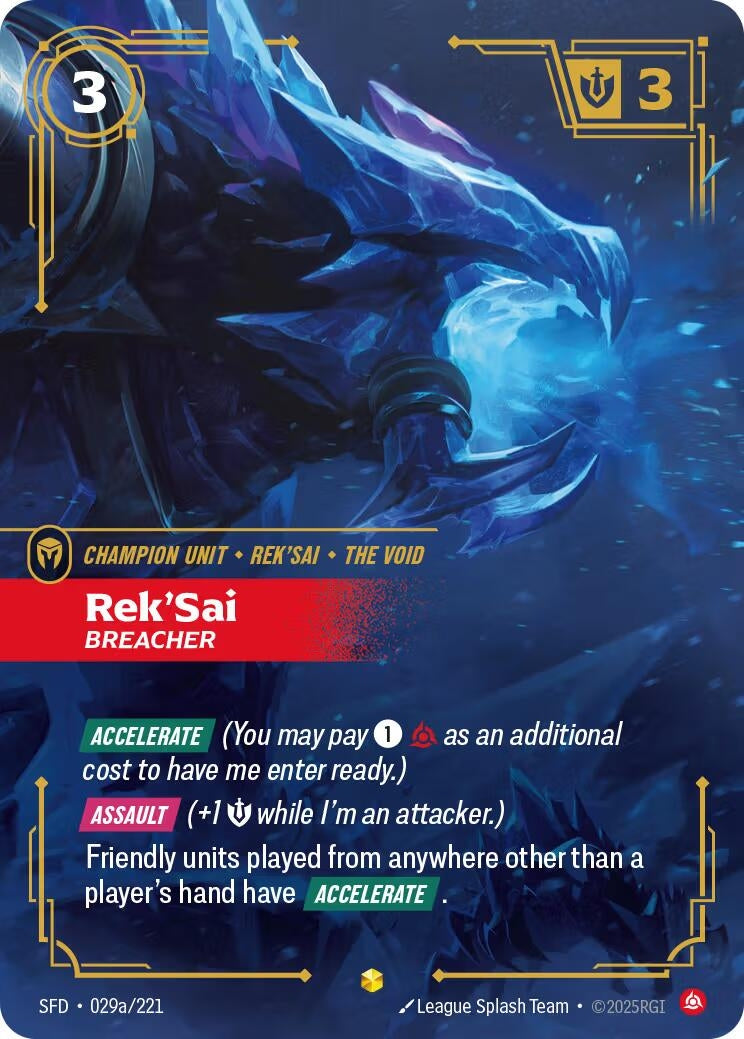 Image for Rek'Sai, Breacher (Alternate Art) (029a/221) (Spiritforged) (SFD) - Riftbound: League of Legends Trading Card Game