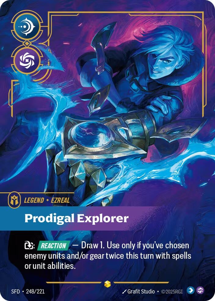 Image for Ezreal, Prodigal Explorer (Overnumbered) (248/221) (Spiritforged) (SFD) - Riftbound: League of Legends Trading Card Game