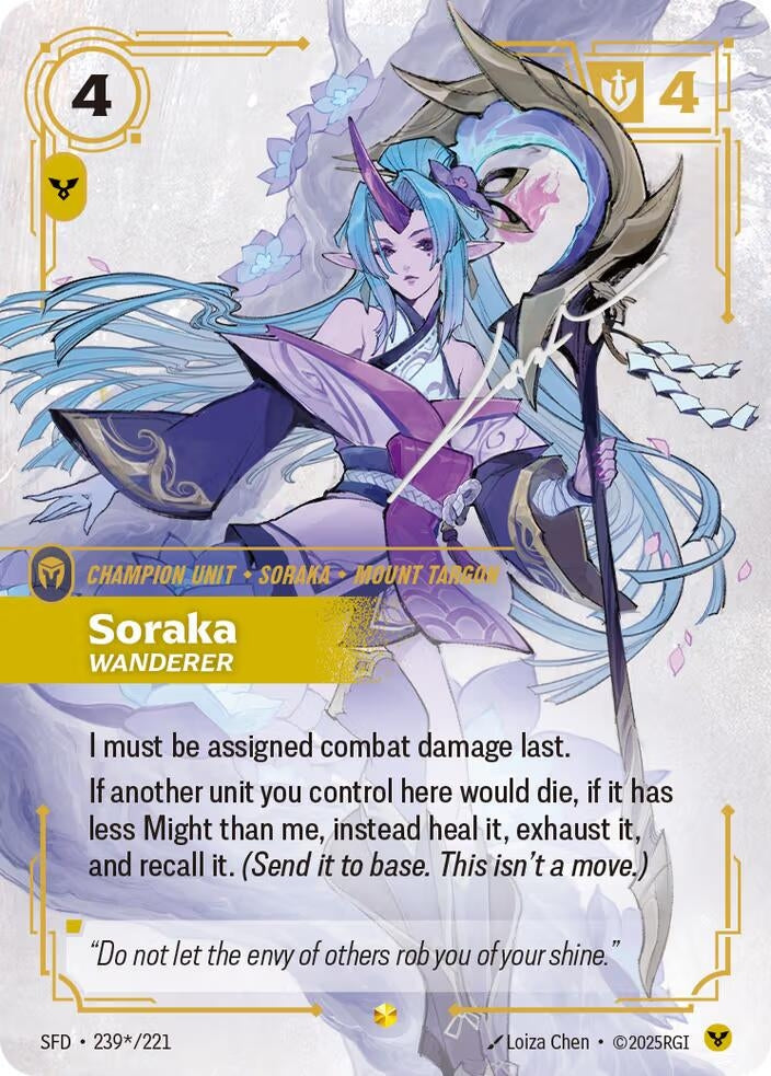 Image for Soraka, Wanderer (Signature) (239*/221) (Spiritforged) (SFD) - Riftbound: League of Legends Trading Card Game