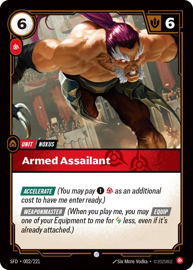 Image for Armed Assailant (002/221) (Spiritforged) (SFD) - Riftbound: League of Legends Trading Card Game