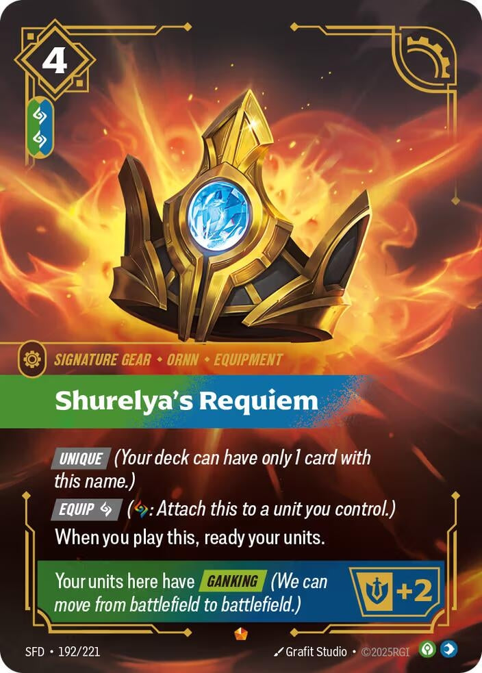 Image for Shurelya's Requiem (192/221) (Spiritforged) (SFD) - Riftbound: League of Legends Trading Card Game